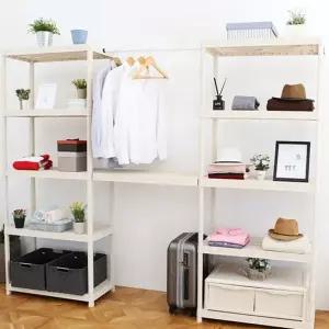 아이보리 수납 선반 다용도 플라스틱 조립형 diy 수납 선반 5단 베란다 틈새 옷장 주방 서재 침실