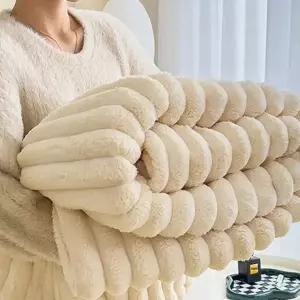 부드러운 담요 포근한 극세사 따뜻한 겨울 침대 담요 대형 사무실 침구 여성 덮개 무릎 이불 수면
