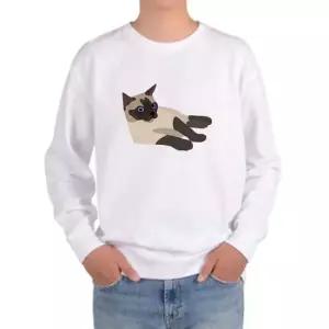 기모맨투맨 고양이 CAT 비스듬히 야옹이 자다 일어난 그래픽티셔츠