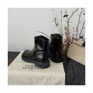 여자 플랫워커 슈즈 워커 뒷지퍼 슬림 부츠 캐쥬얼 플랫폼 앵클 ST5