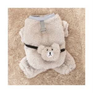 강아지옷 반려동물 곰돌이 크로스백 뽀글이 올인원