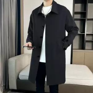 NFY011 빅 사이즈 봄가을 루즈핏 하프 싱글 트렌치 맥코트