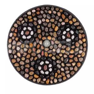 백세만세 자연석 지압매트 맨발 걷기 운동 용천혈 발바닥 발 마사지 자연석 돌 지압 원형 패드 매트