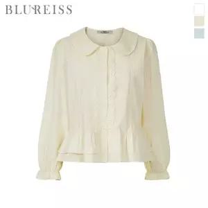 [블루레이스] 플랫카라레이스프릴블라우스_BI6S1BL5131
