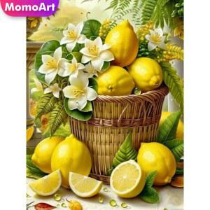 큐빅 보석십자수 장식 비즈 그림 바구니 레몬 DIY 다채로운 구슬