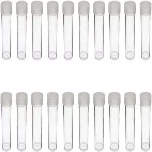 (20) 둥근 투명 플라스틱 (페니 센트) 크기 동전 보관 튜브 홀더 뚜껑 나사 (투명-20개)