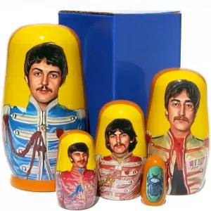 칼라부티크 롱래스팅 컬렉터블 비틀즈 5피스 러시아 스타일 둥지 인형 기념품 쌓기 마트료시카 - 높이