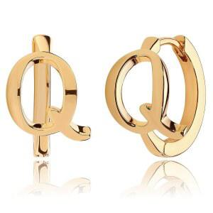 MEVECCO 이니셜 허기 후프 귀걸이 18K 금으로 채워진 글자 앙증맞은 간단한 알파벳 A-Z 26 개인화된 매력 작은 미니멀리스트 주얼리