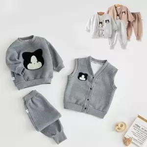 부클네로 여아남아 조끼 맨투맨 팬츠 3종셋업 205997