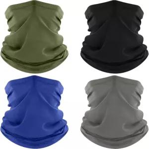ROXUN 4팩 넥 게이터 쿨링 통기성 페이스 마스크 자외선 차단 스카프 하이킹 반다나 남성/여성용
