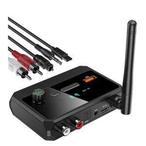 가정용 스테레오 광학 저지연 및 HD 음악 오디오 블루투스 RCA 어댑터용 KAIY Bluetooth 5 3 수신기 / 스피커 유선 스트리밍 시스템 AUX USB 지원