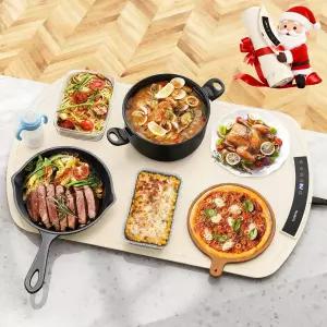 음식 보온 매트 뷔페 및 파티용 전기 트레이 9가지 온도 설정이 가능한 음식용 실리콘 온열 롤업 스토리지