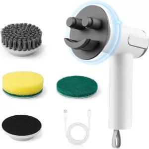 스크럽 대디/엄마와 호환되는 전동 스핀 스크러버 코닉셀 2단 옵션 IP7X 방수 스마일 스펀지 접시 지팡이