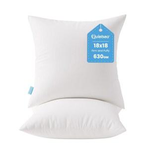 콰이어트씨 18X18 베개 삽입물 소파용 던지기 장식 부드러운 소파 사각형 침대 대체 다운 푹신한 2팩