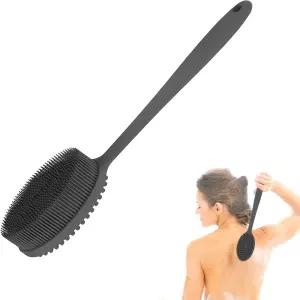 핸들이 있는 MateeyLife 실리콘 바디 스크러버 각질 제거제 샤워용 부드러운 등 바디용 목욕