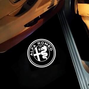 알파 로메오 스테르비오 브레라 스파이더 줄리아 줄리엣타 159 166 GT 미토 용 2 LED 자동차 도어 로고 램