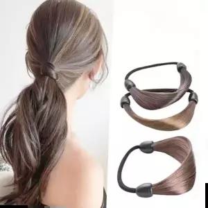 페이크 염색모 인조 머리끈 4컬러 데일리 갈색머리 탈색모 페이크 인조 가발 4컬러 헤어스타일링 머리끈
