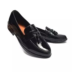 신사화 에나멜 직장인 구두 통굽 수제화 테슬-WFIN0XU