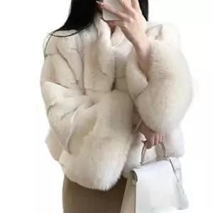 밍크케이프 퍼자켓 망토숄 카디건 오프화이트 에코퍼 숏