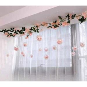 벚꽃볼 벚꽃 덩굴 웨딩 샴페인 인조 천장 오렌지 결혼식 가정용 꽃볼 파티 10개