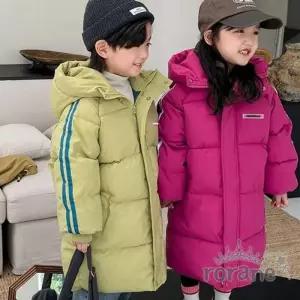 [라일리여성의류] Rly 아동 유아 커플 겨울 라인 후드 롱 패딩 점퍼