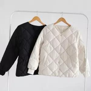 [라일리여성의류] Rly 데일리 여성 퀼팅 경량 패딩 라운드 여성 노카라