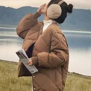 [라일리여성의류] Rly 다이아몬드 여성 퀼팅 패딩 라운드 여성 경량 패