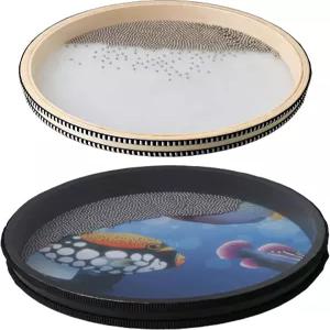 BQLZR 웨이브 비드 핸드 드럼 오션 스타일과 내추럴 우드 컬러 9.96인치 다이아 팩 2개