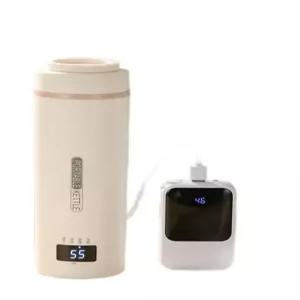 usb텀블러 차량용 라면포트 스마트 휴대용 220v 라면 크림화이트 전기포트 충전식 등산