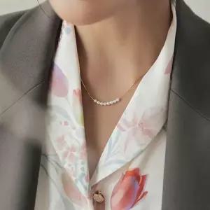 돋보이는목걸이 담수진주 심플 길이조절 연장 18K 도금 써지컬 유니크초커