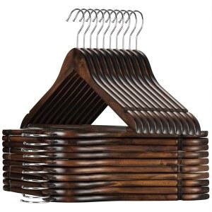 조버 우드 행거 - 코트 자켓 정장 바지용 20팩 헤비 듀티 논 슬립 옷장 W / 바 노치용 코트