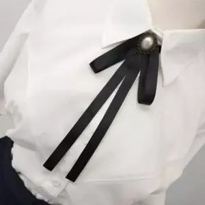 검정 입학 학예회 넥타이 리본 브로치 두줄 졸업 합창