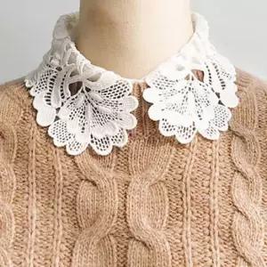 여성 레이스 이너 플라워 꽃무늬 케이프 레이어드 넥 레이어드카라 블라우스카라