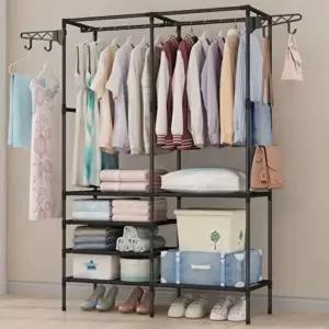 고품질 행거 옷걸이 스틸2단 조립식 조립행거 드레스룸 맞춤형 시스템행거 옷걸이행거 WFIPAJB