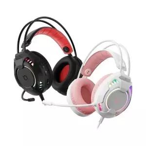 [COX] [헤드셋] 콕스 V800 가상 7.1 ENC RGB 진동 게이밍 헤드셋 (블랙, 화이트)