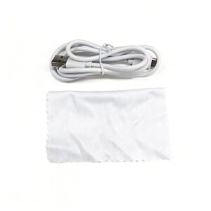 지오에다 케이블 충전식 메이크업 미러 데스크 테이블탑, 흰색