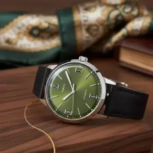 [타이맥스]멀린 오토매틱 빈티지 그린 남자가죽시계