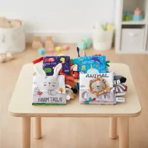 캐스B 퍼니헝겊책 4종세트 까꿍책 촉감놀이 영어학습 말랑말랑 삑삑이 바스락 오감발달 놀이북