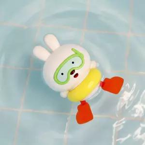 캐스B 목욕놀이 수영하는 토끼인형 태엽인형 욕조 물놀이 장난감 캐릭터 피규어 동물 흥미유발