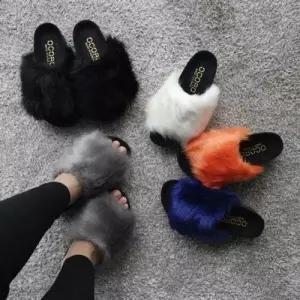 겨울 토끼털 여자슬리퍼 인조 여성슬리퍼 통굽 3cm 국 WD82181