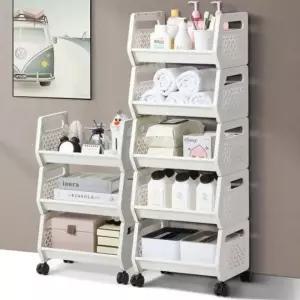 옷 세탁실 이동식 선반장 주방 3단 바퀴달린 수납정리함 트롤리 멀티 장난감