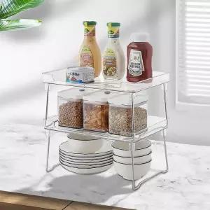 활용 화장품 투명 다용도 접이식 공간 선반 수납 책상 주방 모듈 정리 선반대 미니