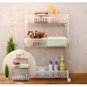 슬림 이동식트롤리 수납선반 3단 이동식 이동식선반행거