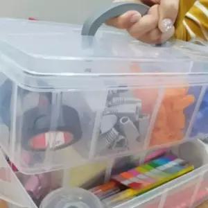 알약통정리함 (반투명) 대형 3단 비즈수납함 소품정리함