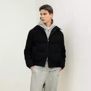 UNISEX 코듀로이 덕다운 숏 푸퍼 [BLACK] / SBC4U07006