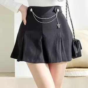 채핏 패트릭 보석체인 스커트 섹시 글램 미니 sk 속바지 체인 플리츠 a라인 클럽룩 데일리룩