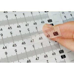 줄자 테이프 접착 스케일 작업 스티커 길이 표시 1 5x1cm 18줄 화이트