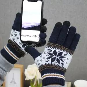 손가락장갑 보온 커플장갑 터치장갑 스마트폰 니트 눈꽃 겨울 가성비 좋은