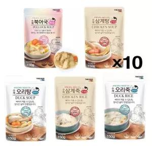 정성들여만든 수제 영양 보양식150gX10 애견 습식간식 고양이간식 강아지간식 삼계탕간식 북어국파우치