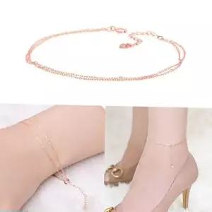 14K 로즈골드 여리여리 두줄 금 체인 팔찌 발찌